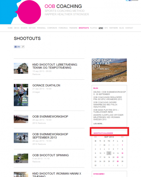 Oversigt shootouts kalender 2013